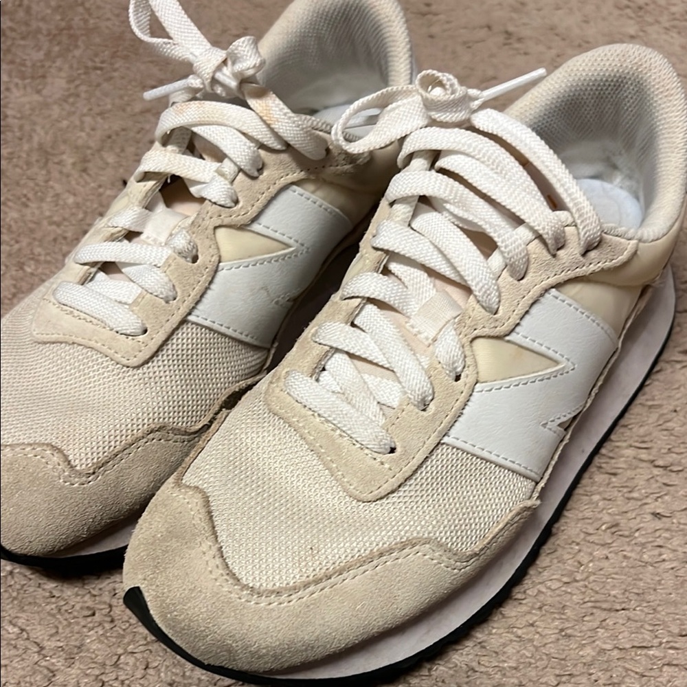 Cream and White Sneakers